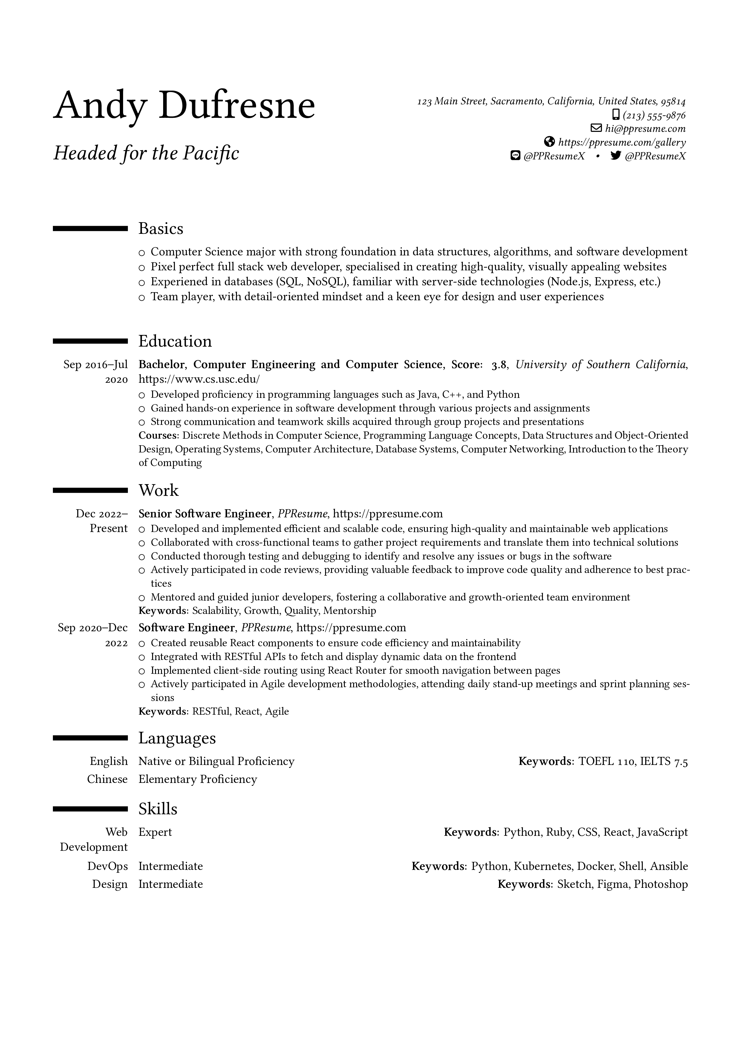 Moderncv Classic Template