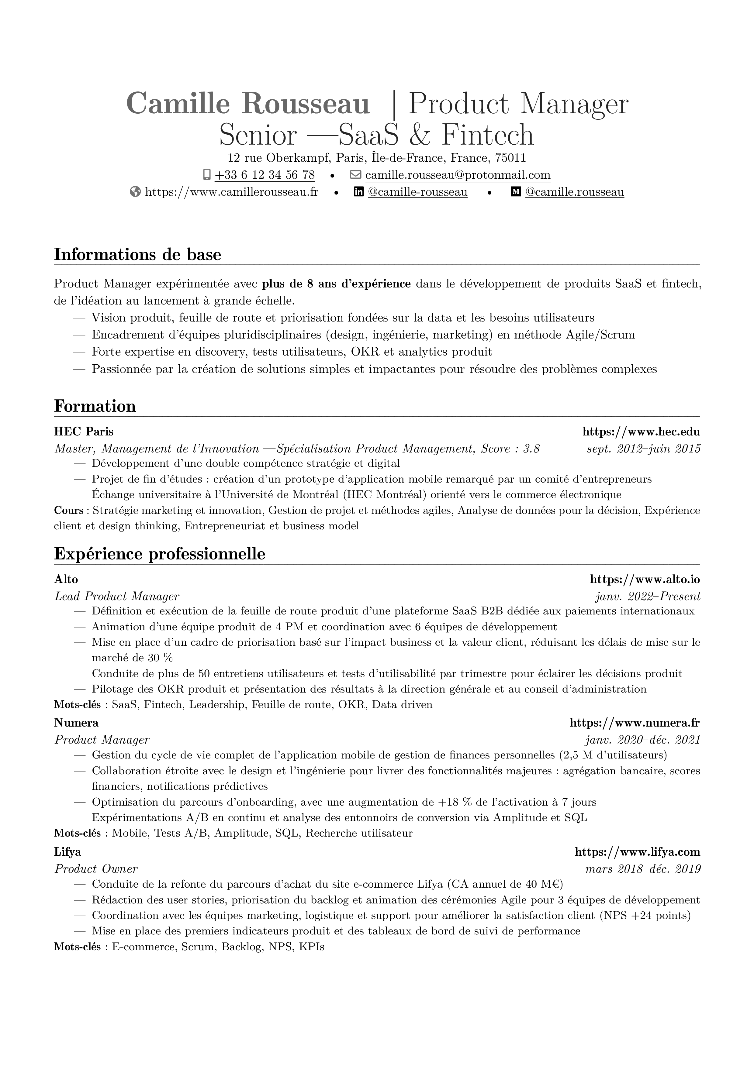 Chef de produit resume preview