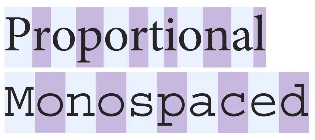 Font proporsional dan font monospasi