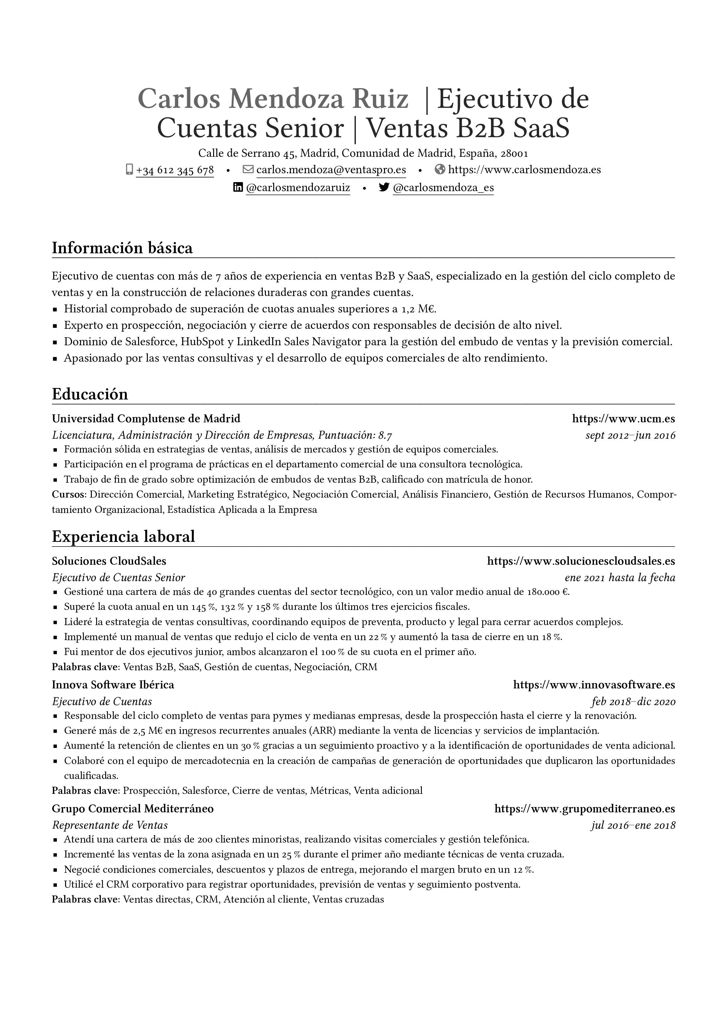 Ejecutivo de cuentas resume preview