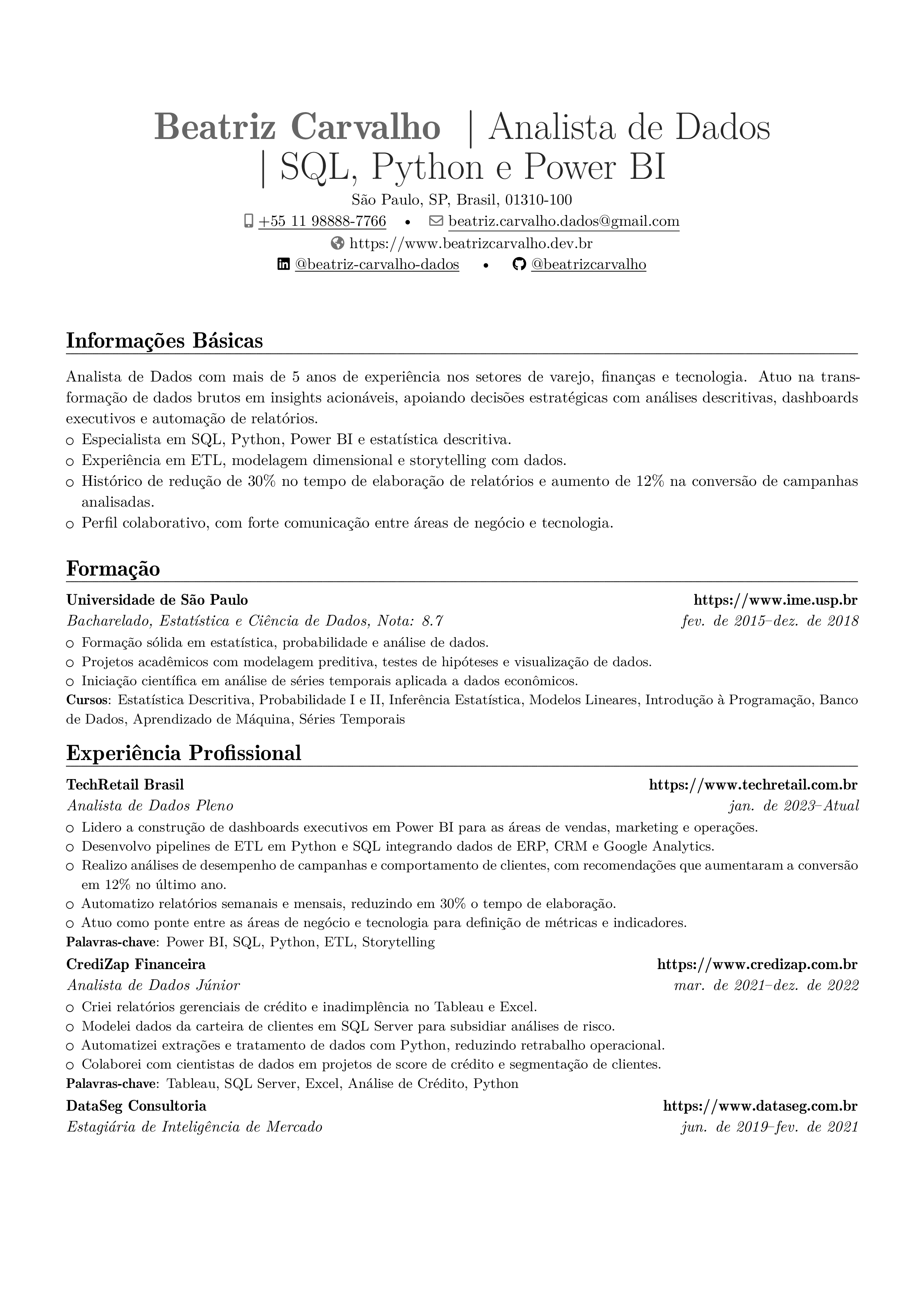 Preview of Analista de dados resume in Português (Brasil)