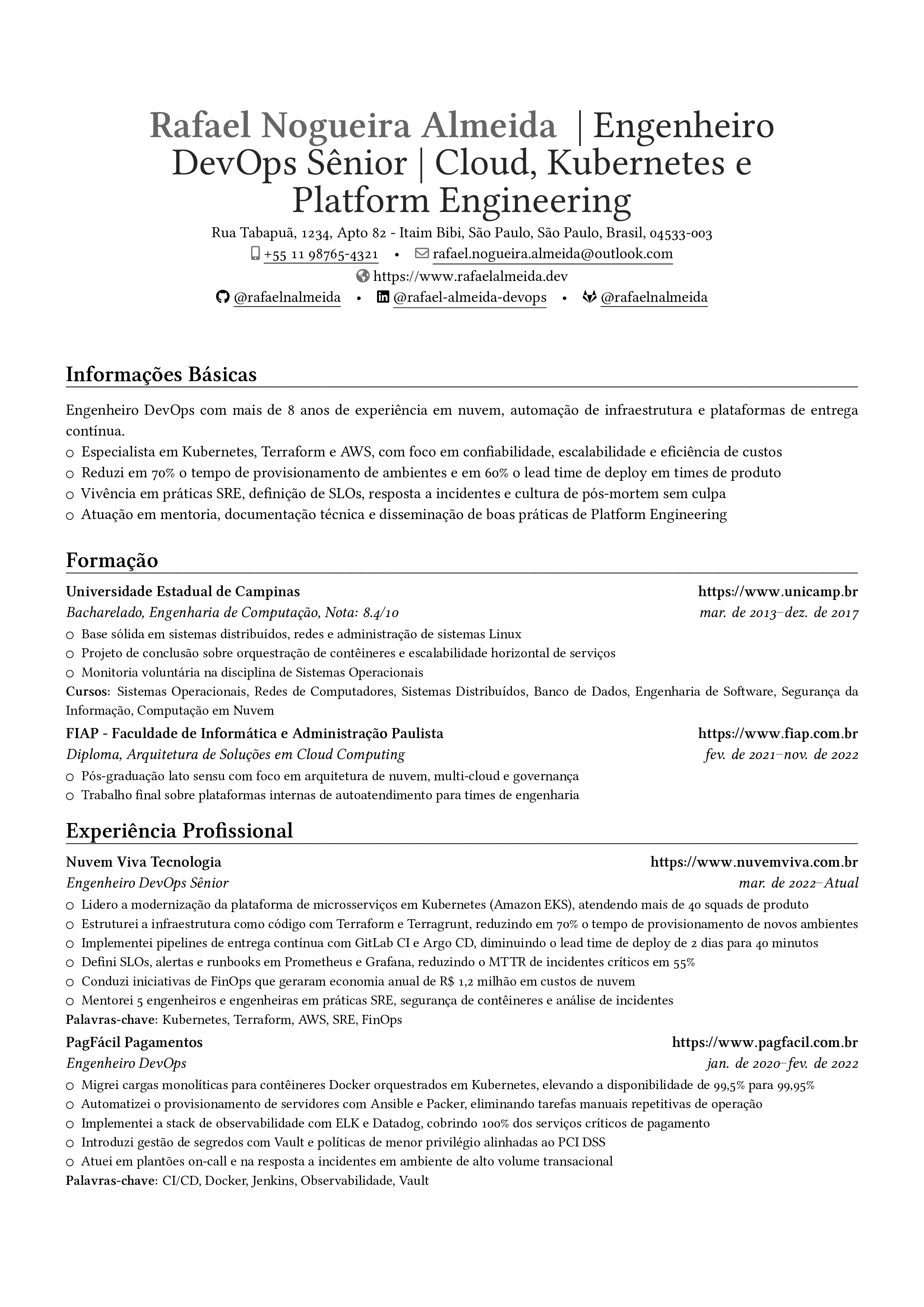 Engenheiro DevOps 简历预览