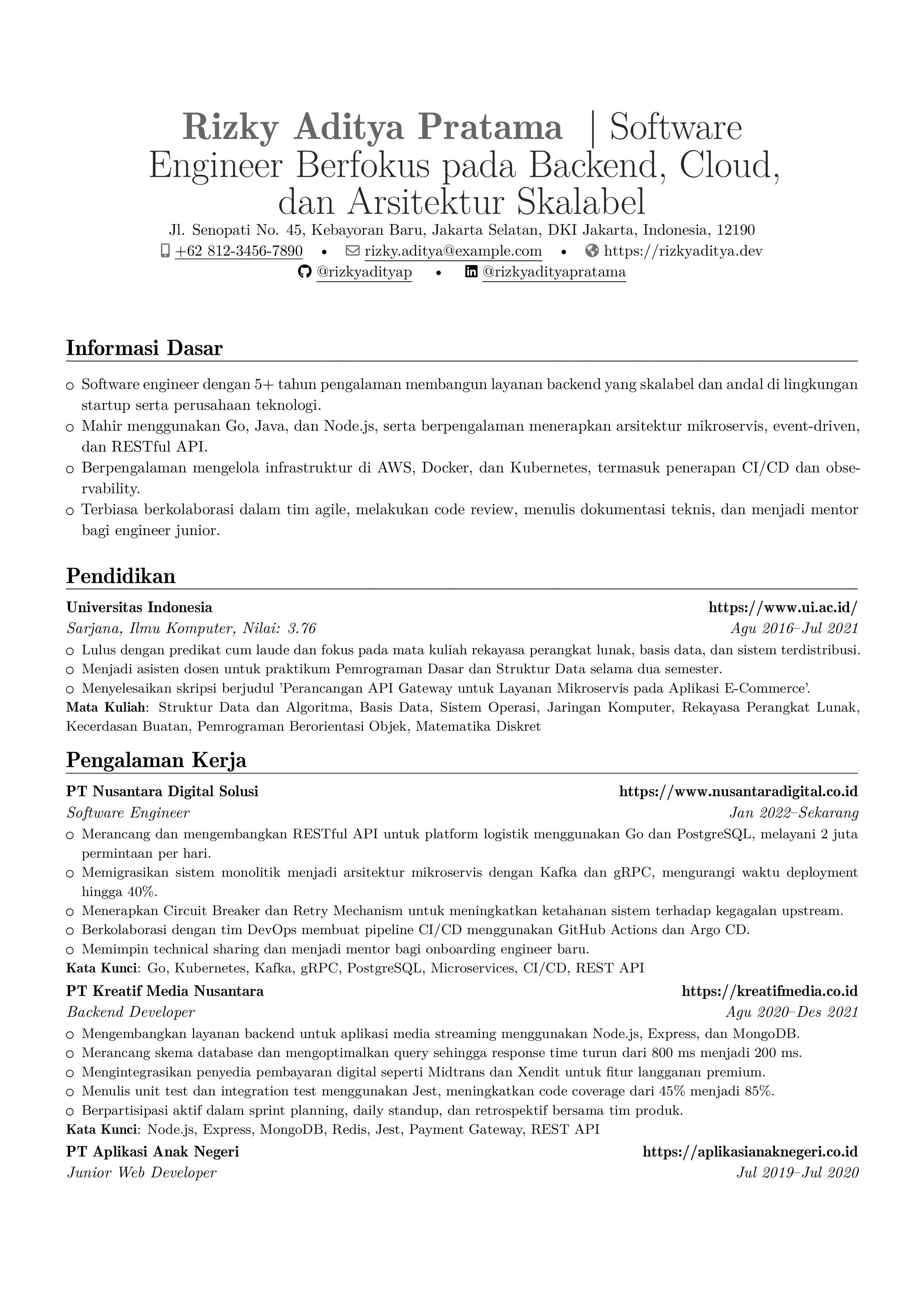 Insinyur Perangkat Lunak resume preview