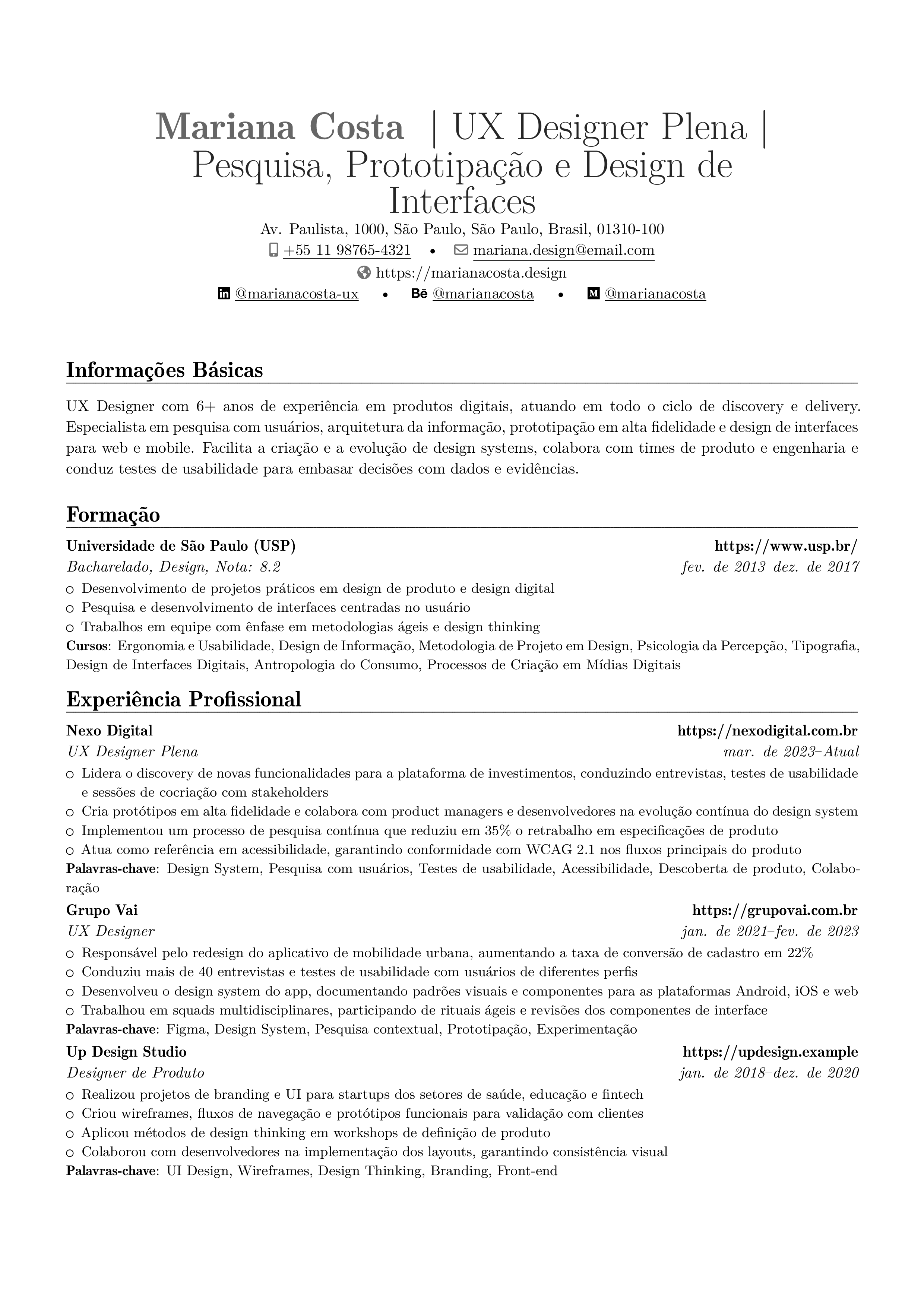 Designer de UX resume preview