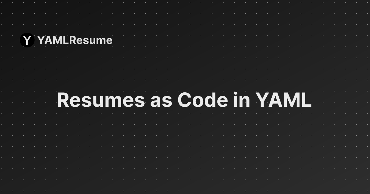 yamlresume.dev image