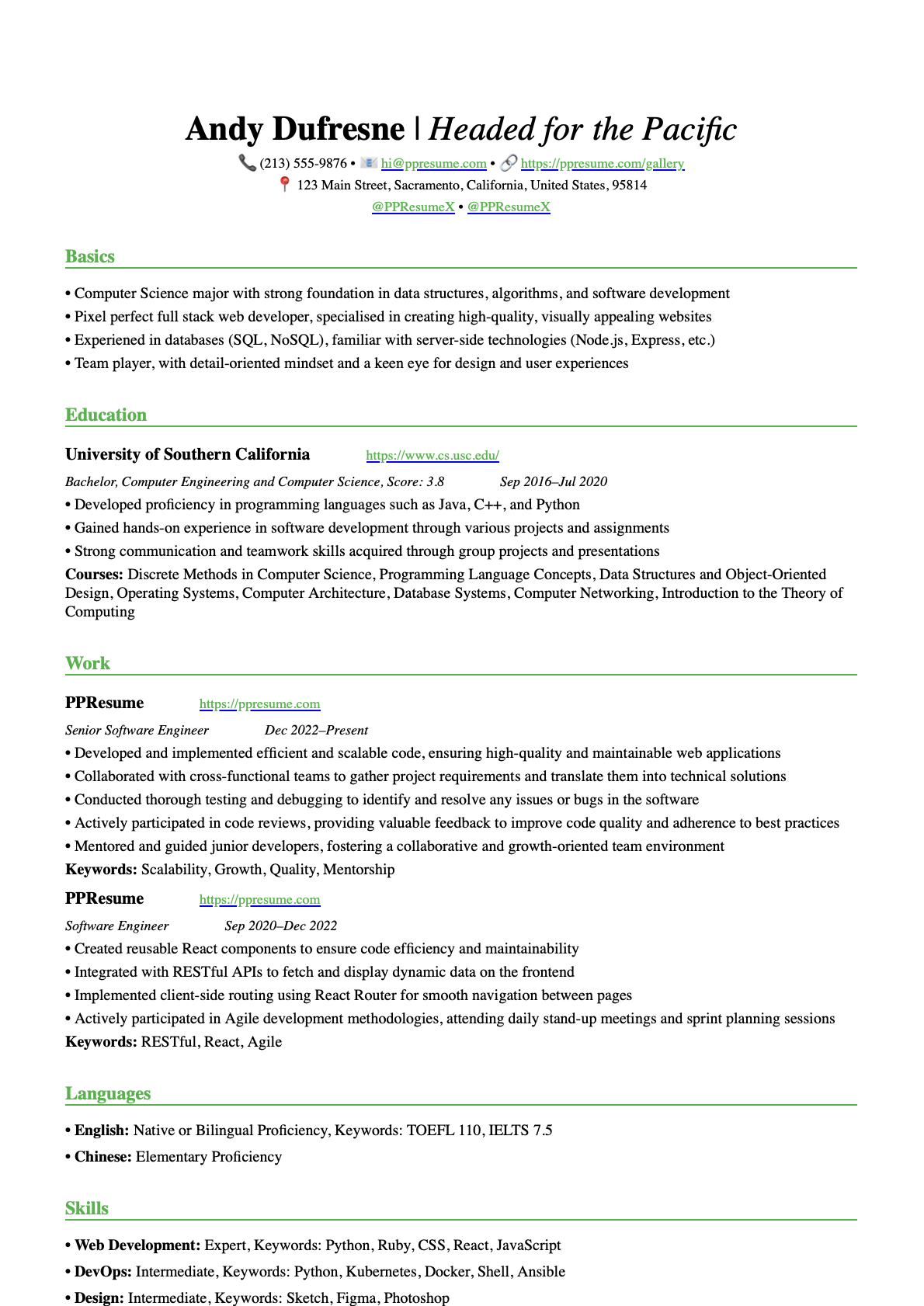 calm DOCX 模板 green 强调色效果